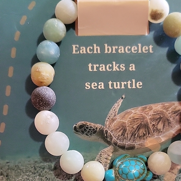 NWT Sea Turtle Tracking Sky Stone with Turtle Charm Bracelet - Multicolor - Picture 9 of 10